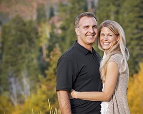 happy older couple outside