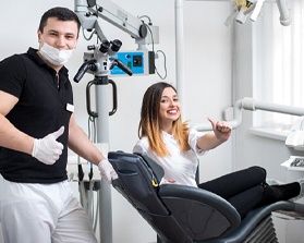 woman in dental chair