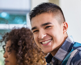 teen boy smiling