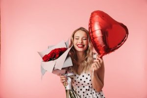 Woman smiling in bothell on Valentine's Day